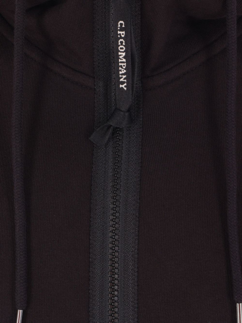 C. P. Company Sweatshirts Hooded Open In Diagonal Raised Fleece