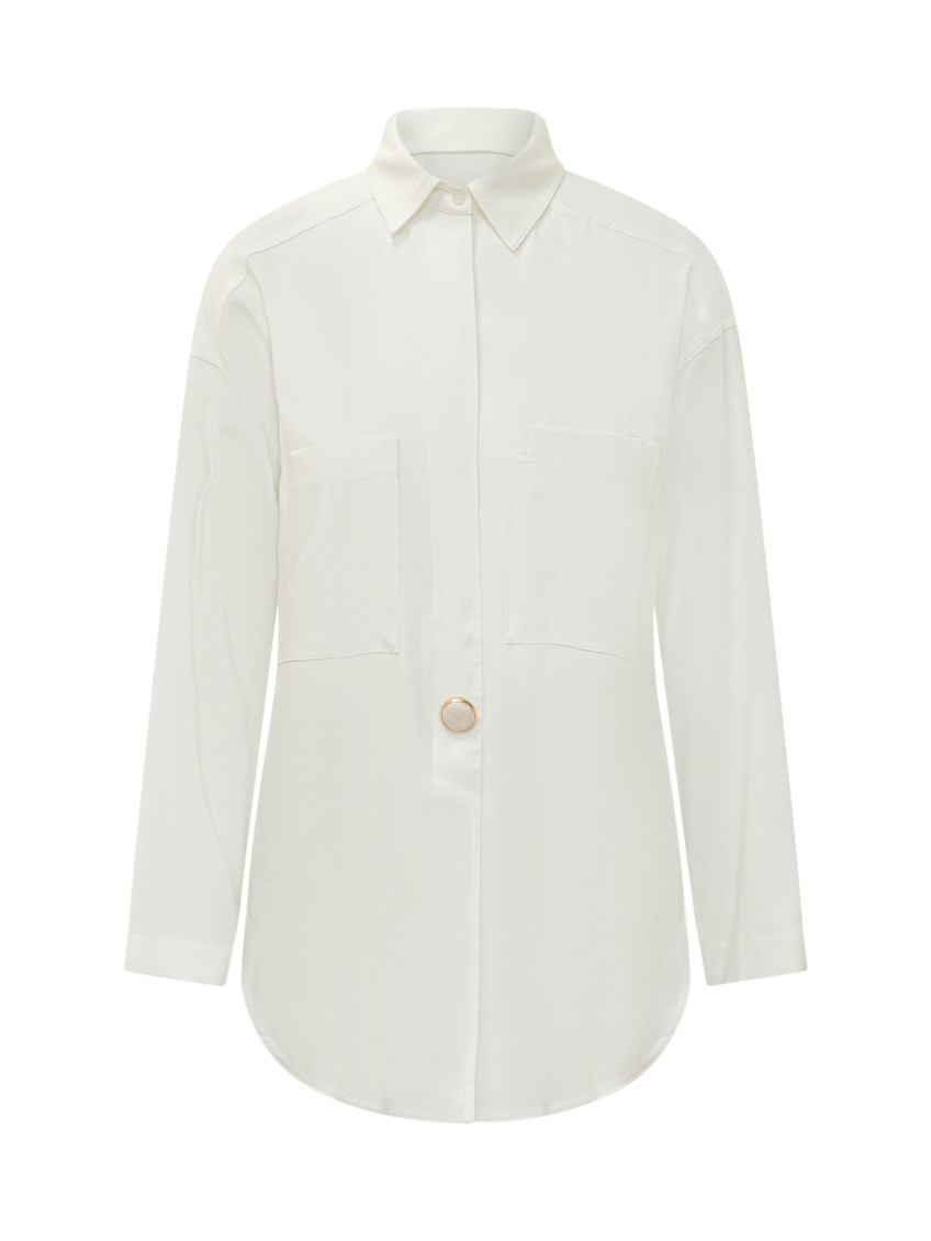 White Relaxed Solid Shirt