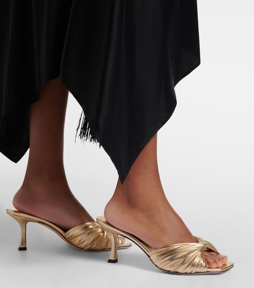 Skye metallic leather mules