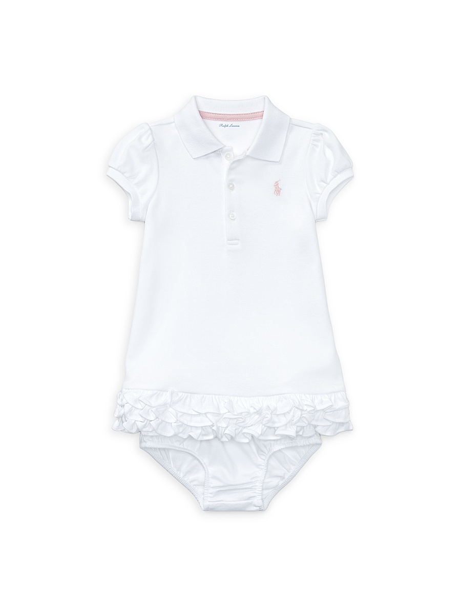 Baby Girl's 2-Piece Cupcake Polo Dress & Bloomers Set - White
