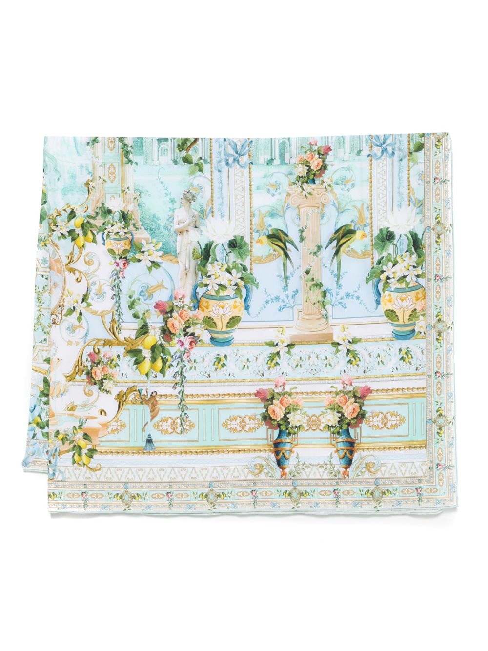 Graphic-print beach sarong - Blue