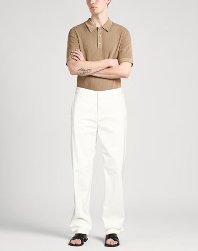 Man Pants White Size 40 Cotton, Lyocell, Elastane