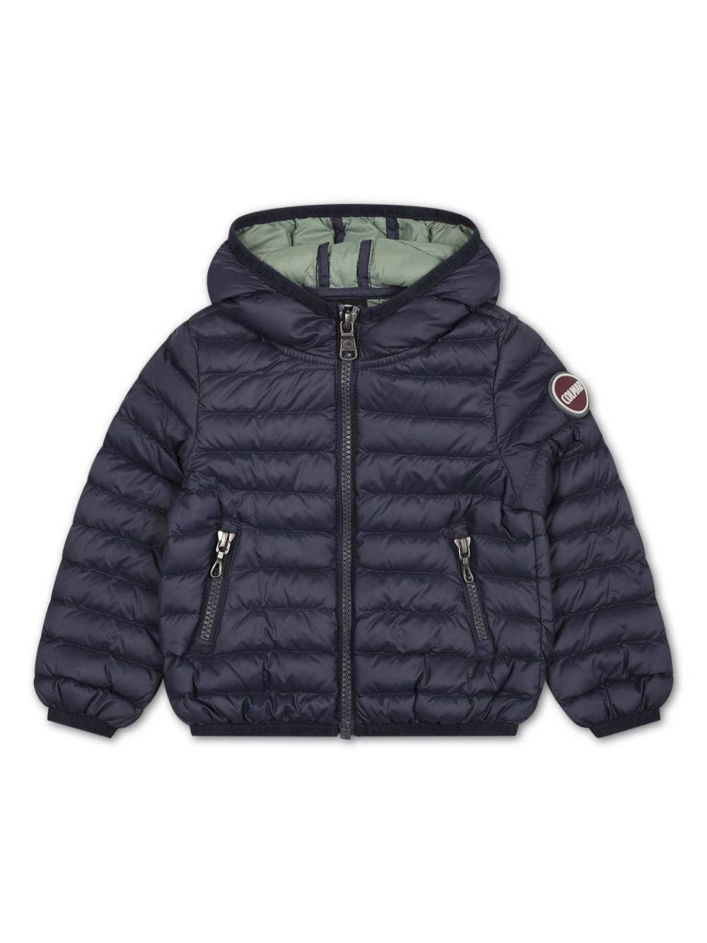Logo-badge quilted jacket - Blue