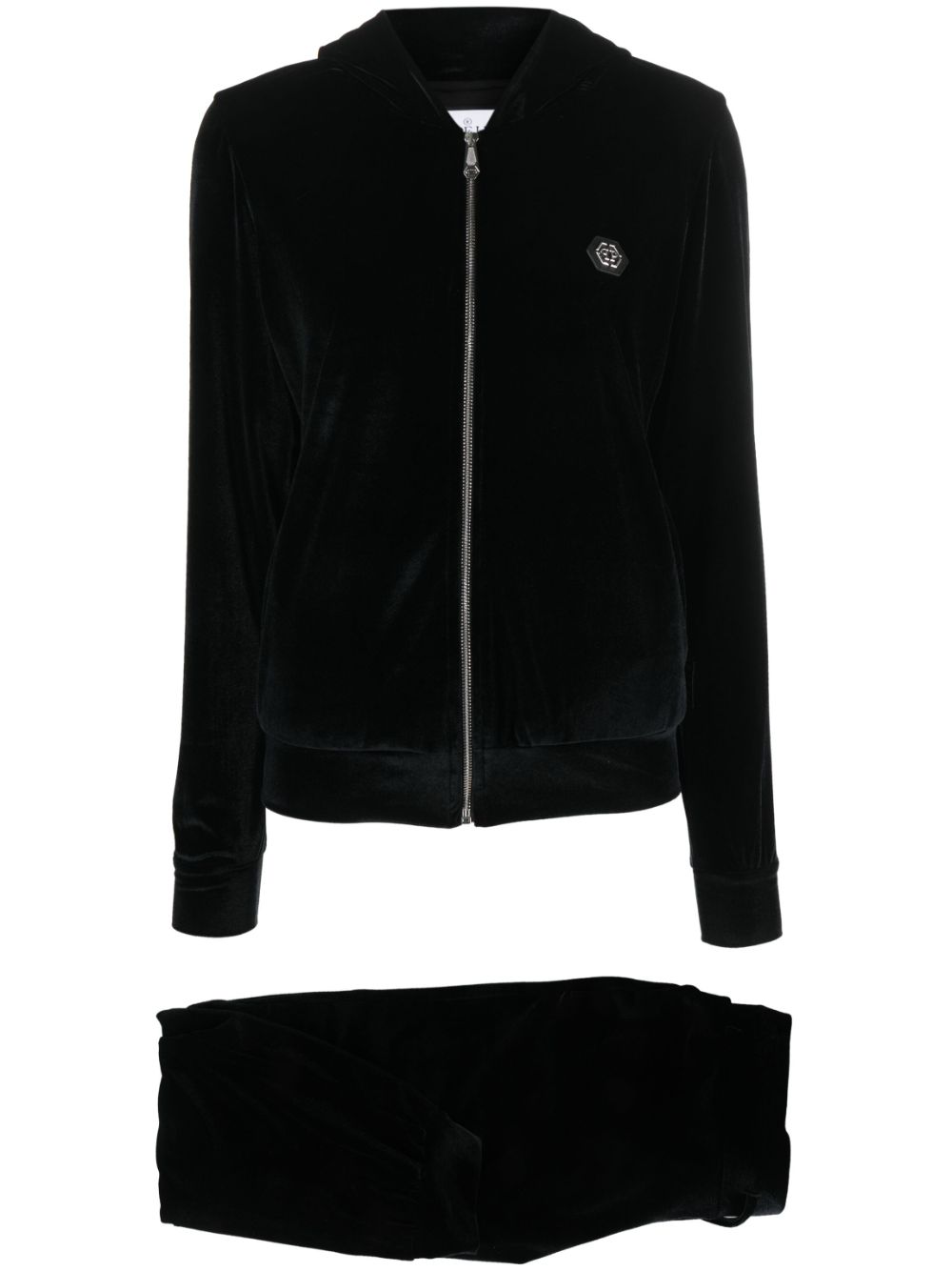 3D Skull velvet tracksuit (set of two) - Black
