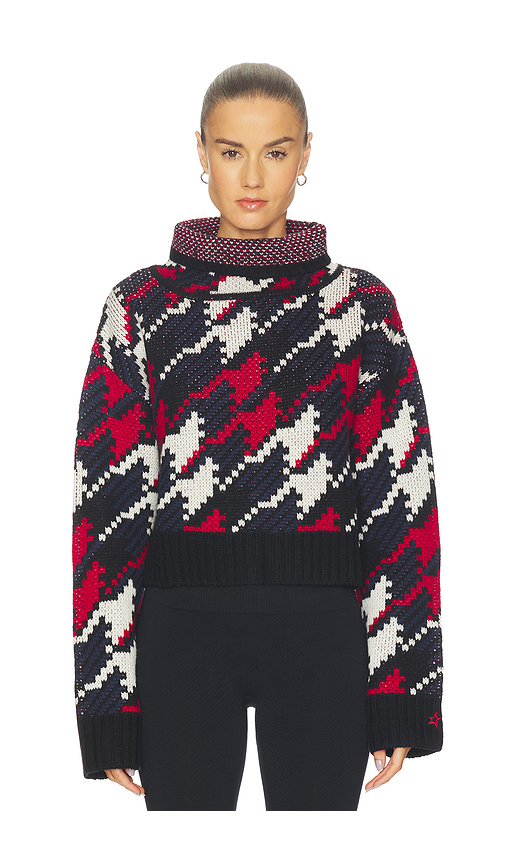 Perfect Moment Turtle Neck Herringbone Sweater in Scratch Houndstooth Print. M also in L, S
