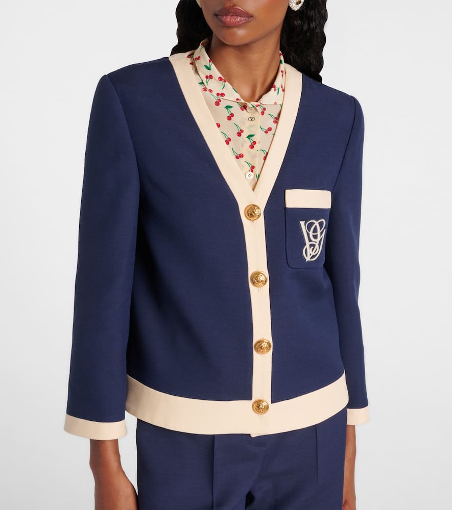 Embroidered wool and silk jacket