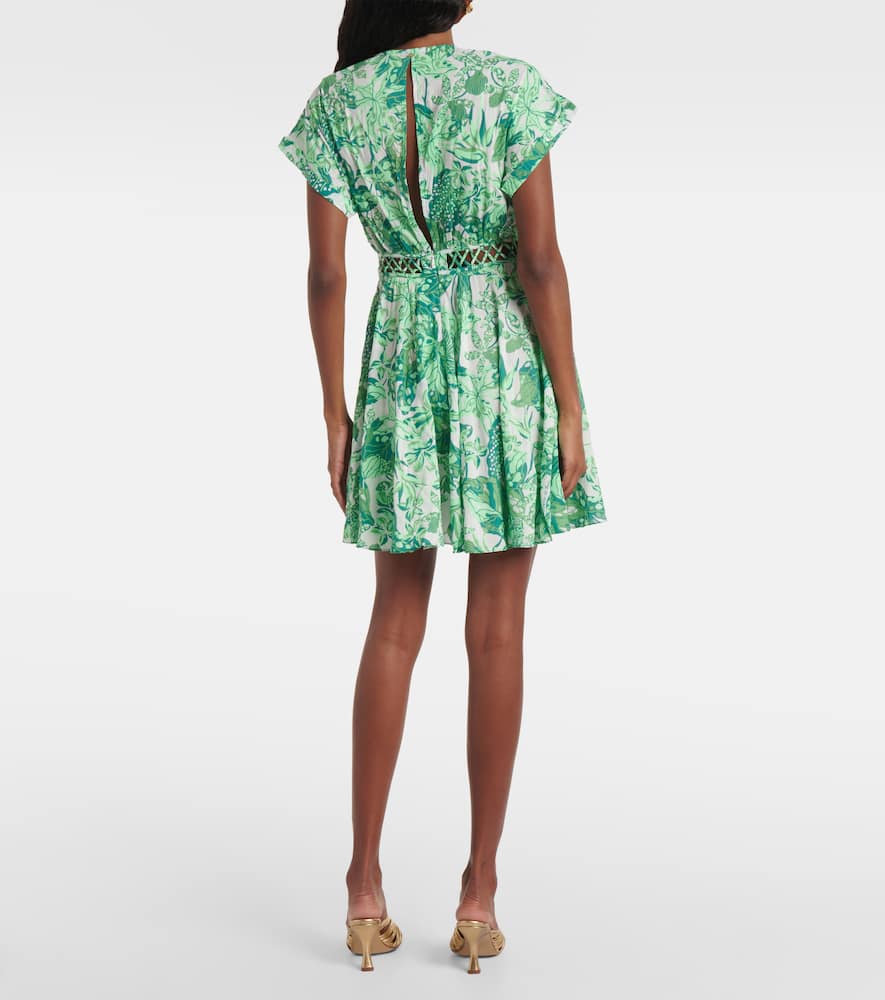 Cecile cutout printed minidress