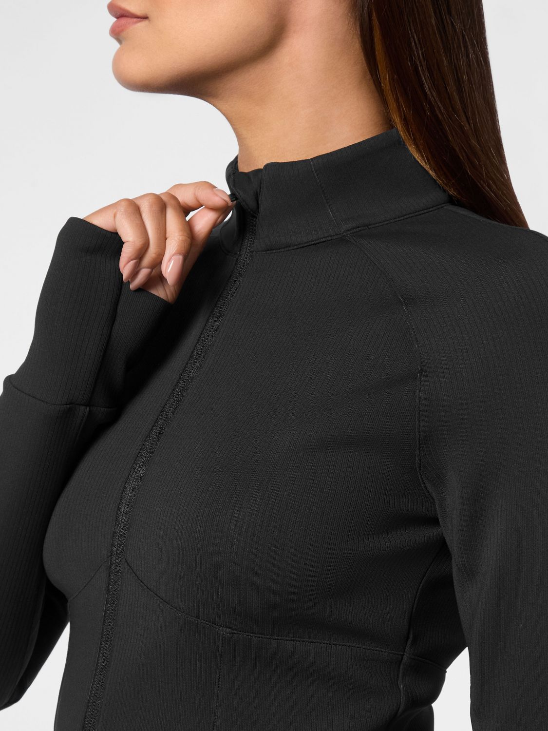 Cropped zipped performance sweatshirt - Grey