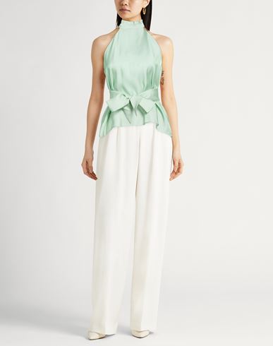 Woman Top Light green Size L Viscose, Polyester