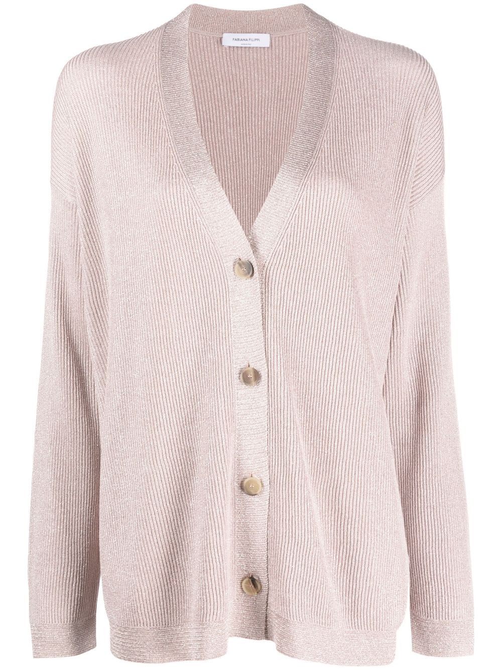 Contrast-border cardigan - Pink