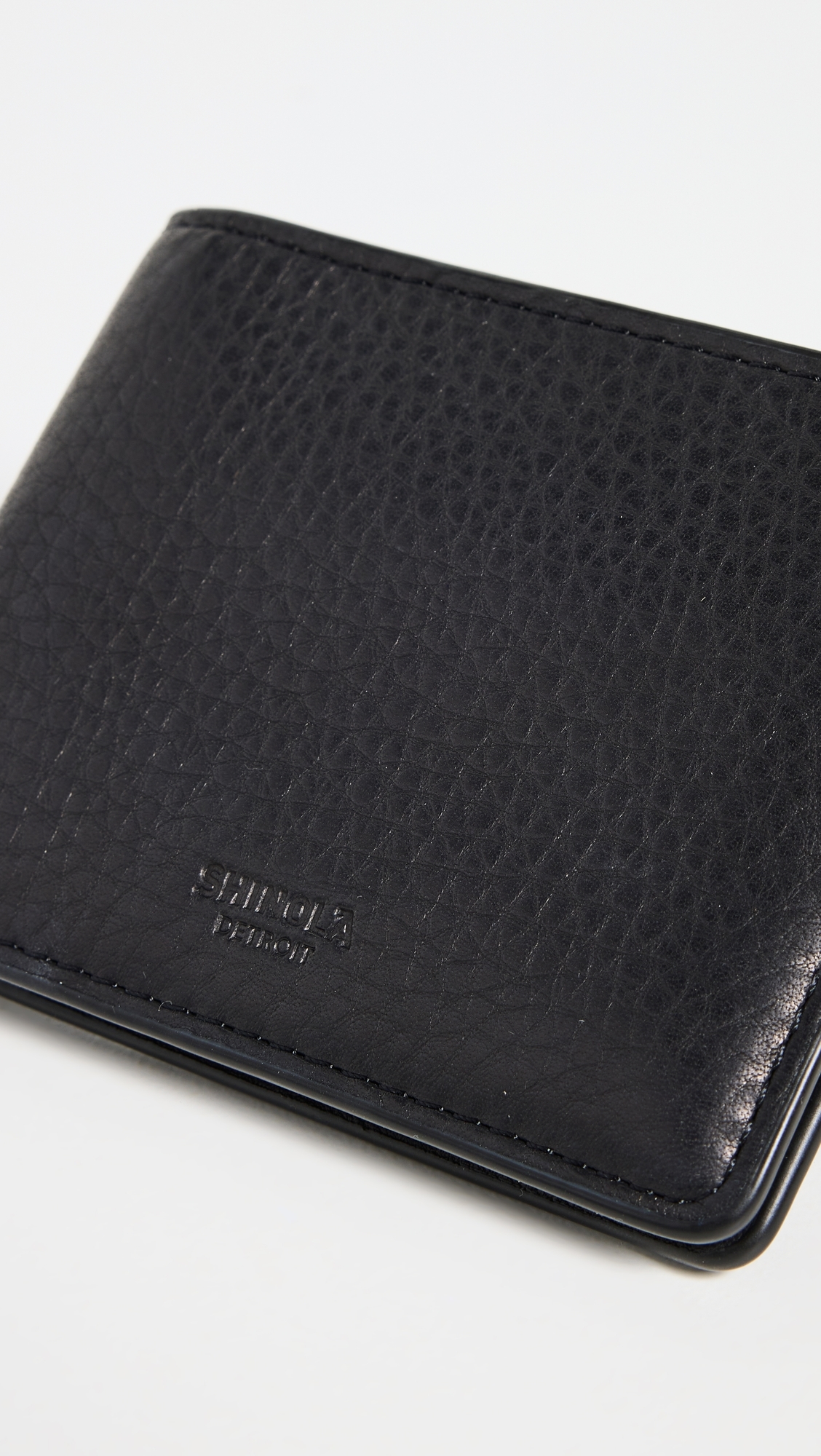 Leather Bifold Wallet Black One Size