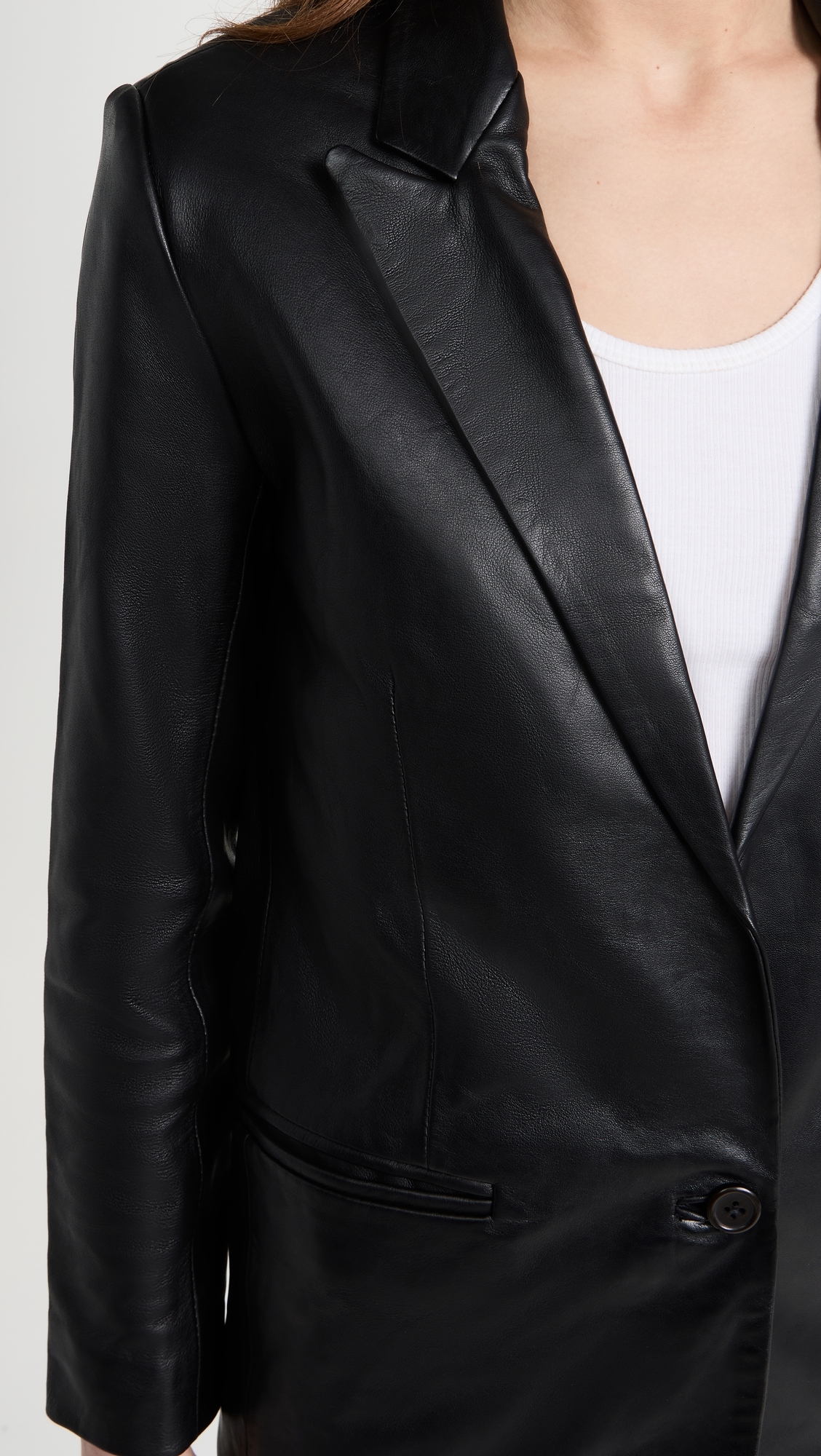 Leather Blazer Black