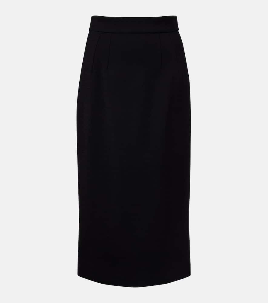 Wool-blend pencil skirt