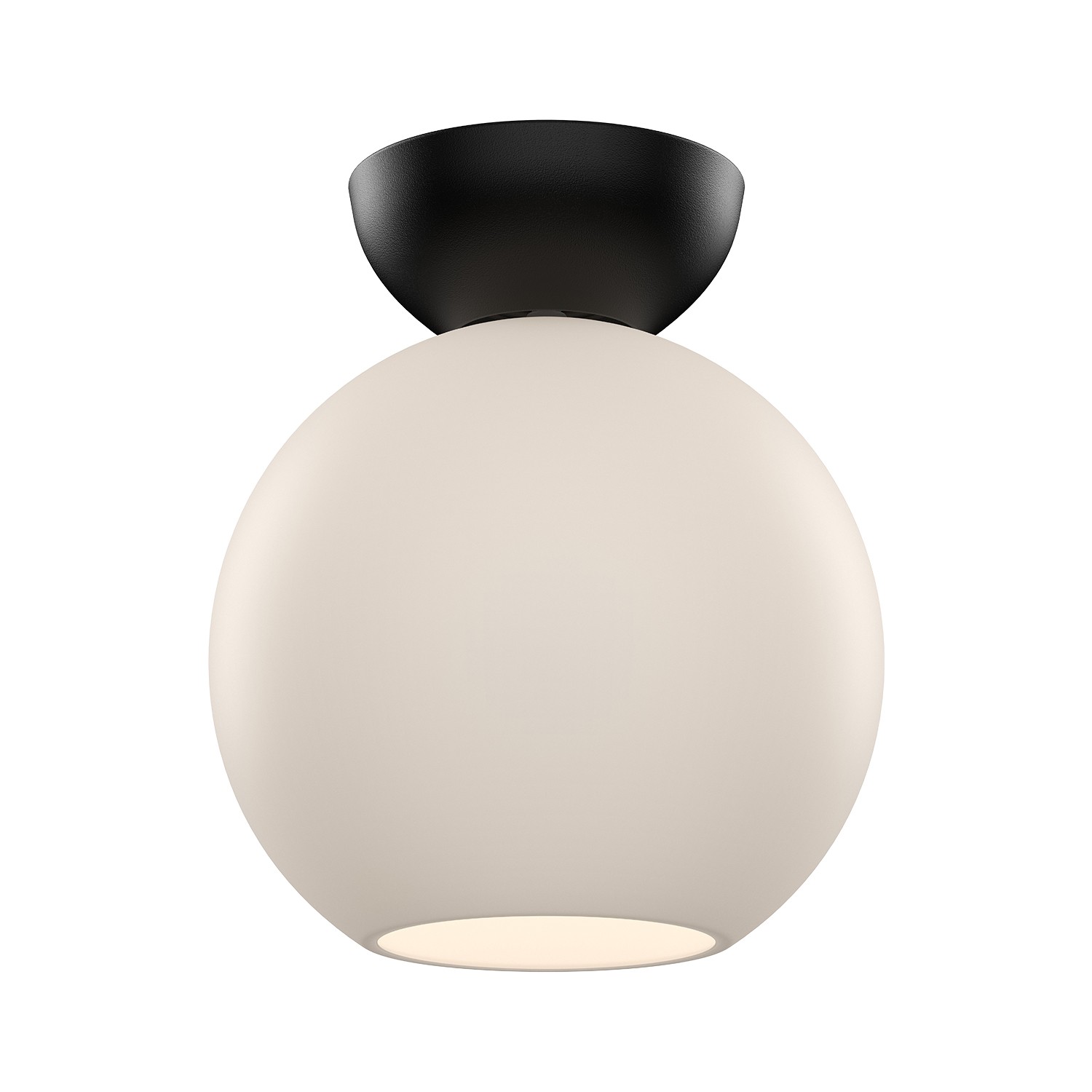 Black Opal Glass One Light Semi-Flush Mount from the Arcadia Collection