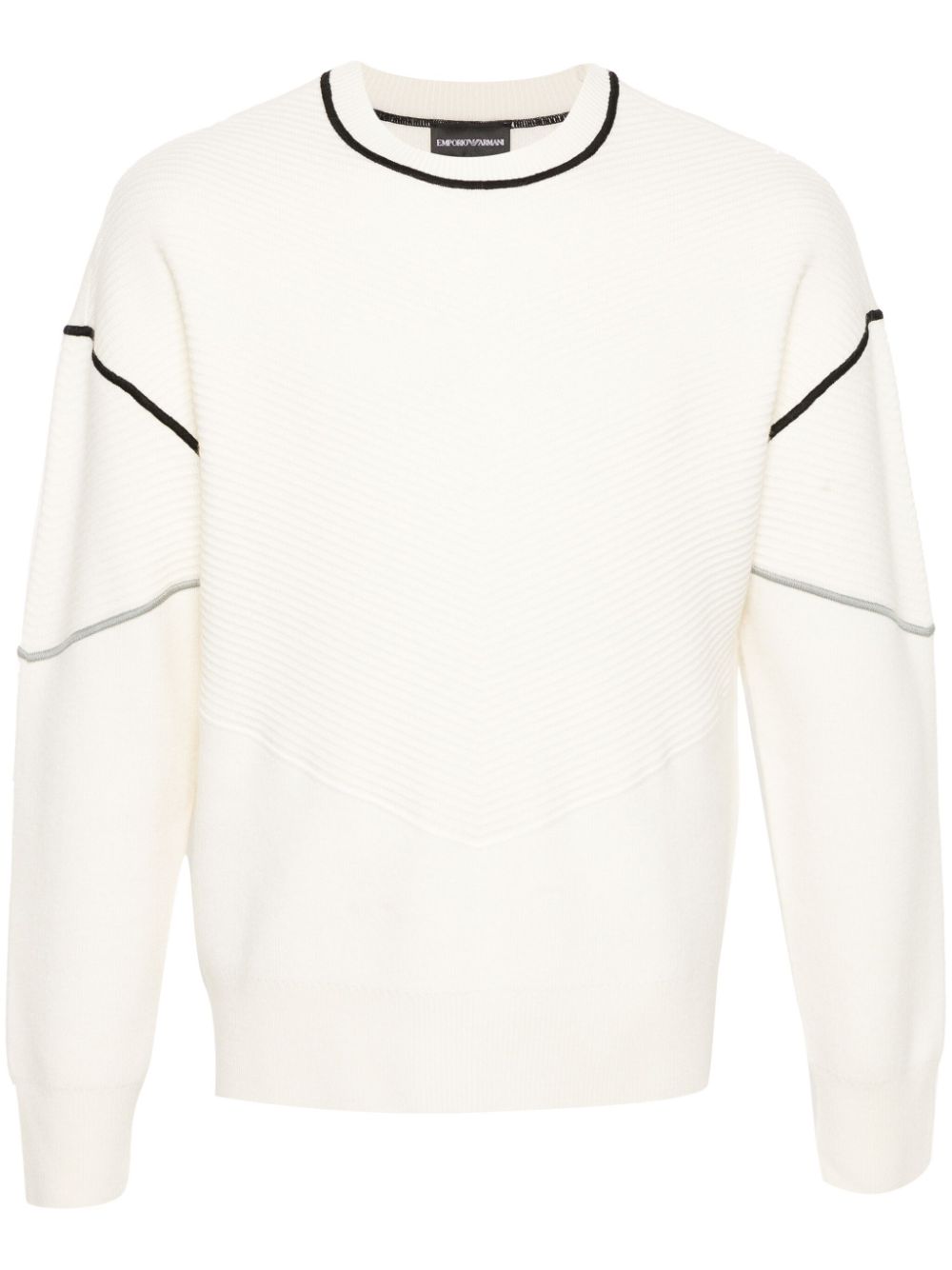 Ribbed-detail knit jumper - Neutrals