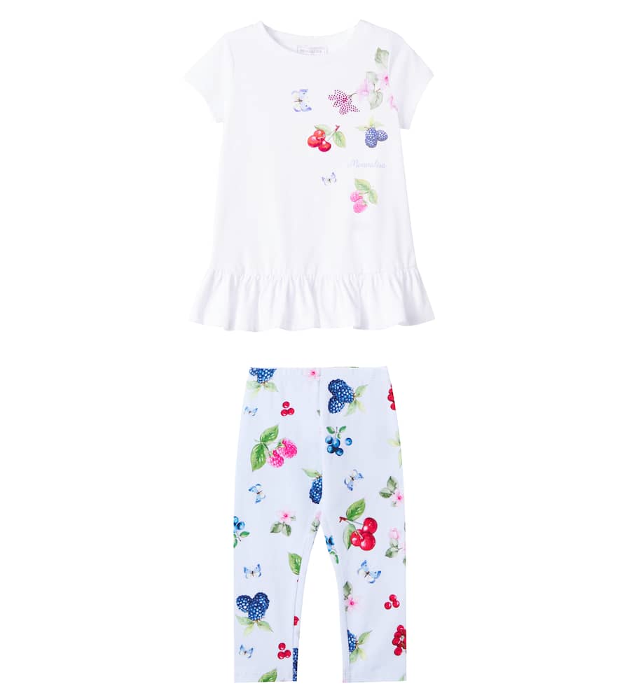 Printed cotton T-shirt and leggings set