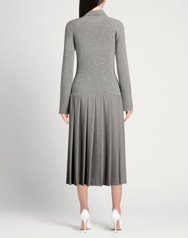 Woman Midi dress Grey Size 0 Virgin Wool, Silk, Cashmere, Polyamide, Elastane