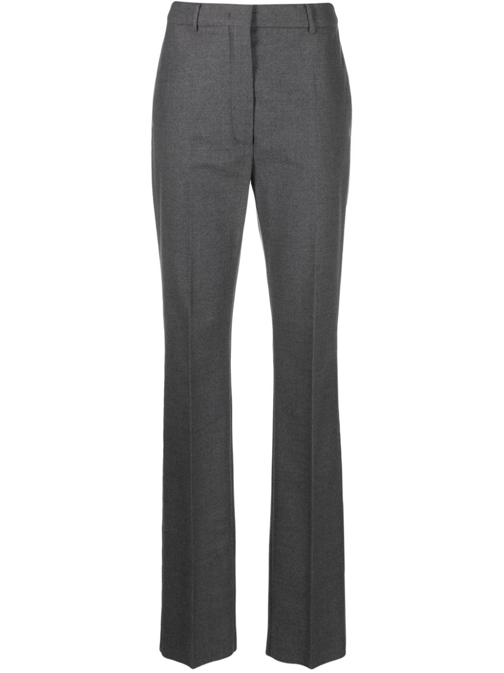High-waisted slim-cut virgin wool trousers - Grey