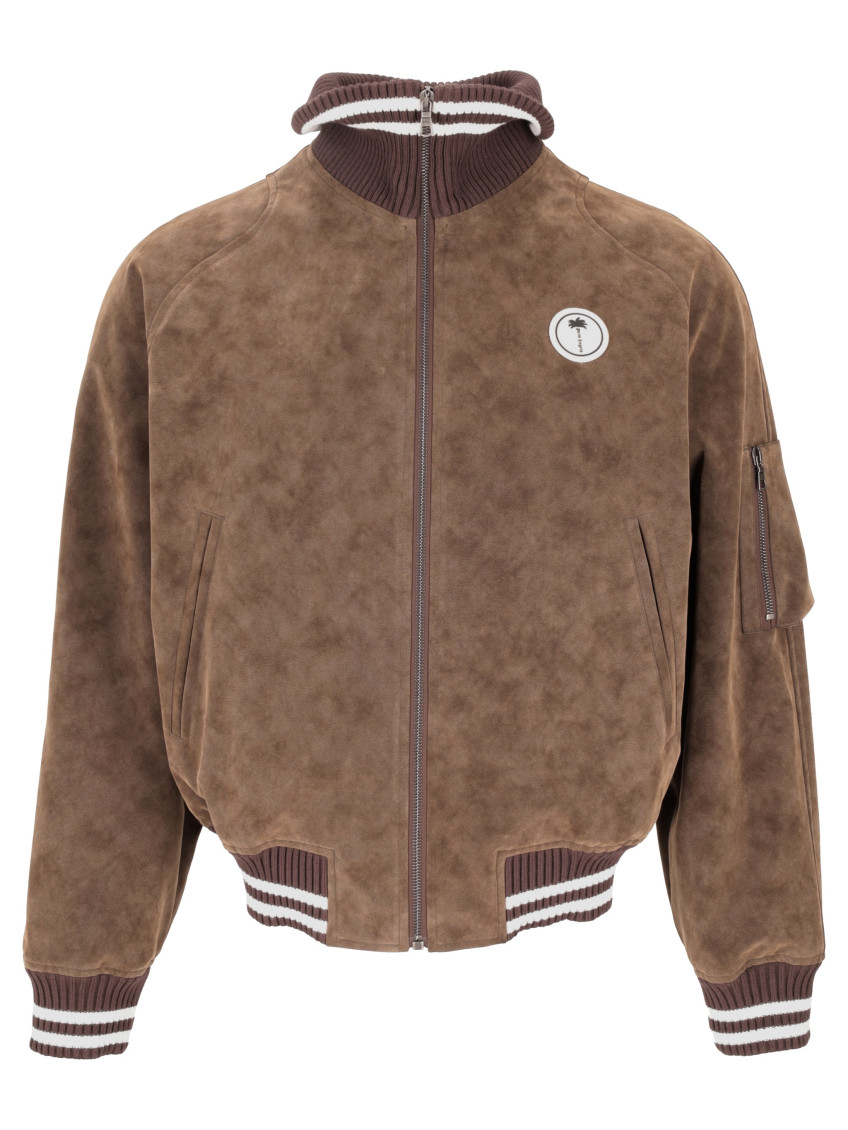 Palm Angels - tree logo caban jacket suede effect