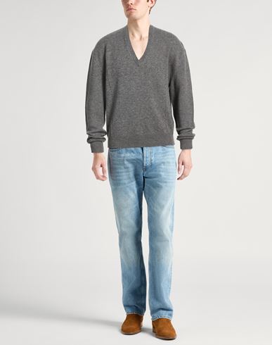 Man Sweater Grey Size 38 Wool, Cashmere