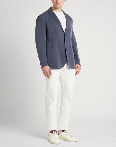 Man Blazer Slate blue Size 44 Lyocell, Linen