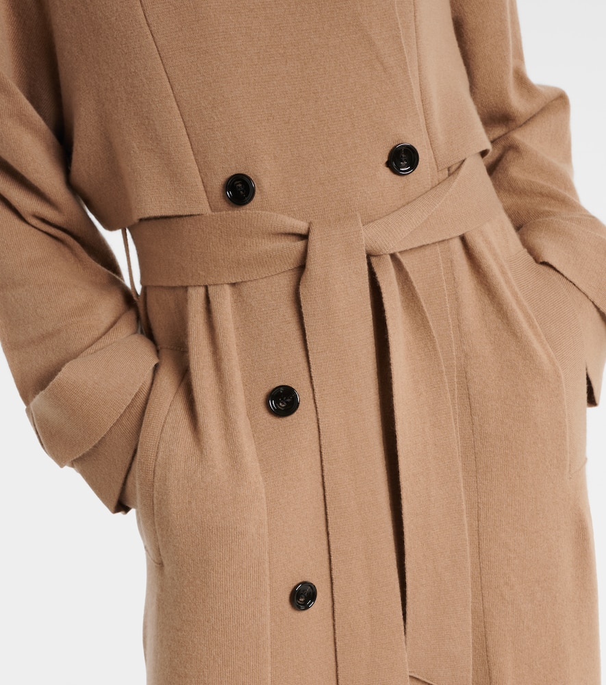 Belted wool and cashmere trench coat