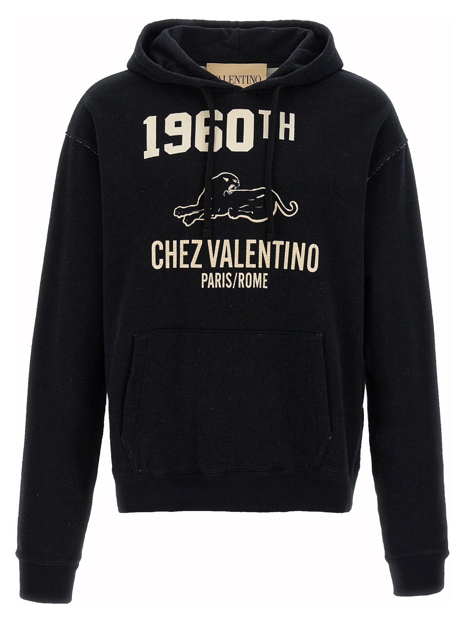Logo-Printed Cotton Hoodie — Black