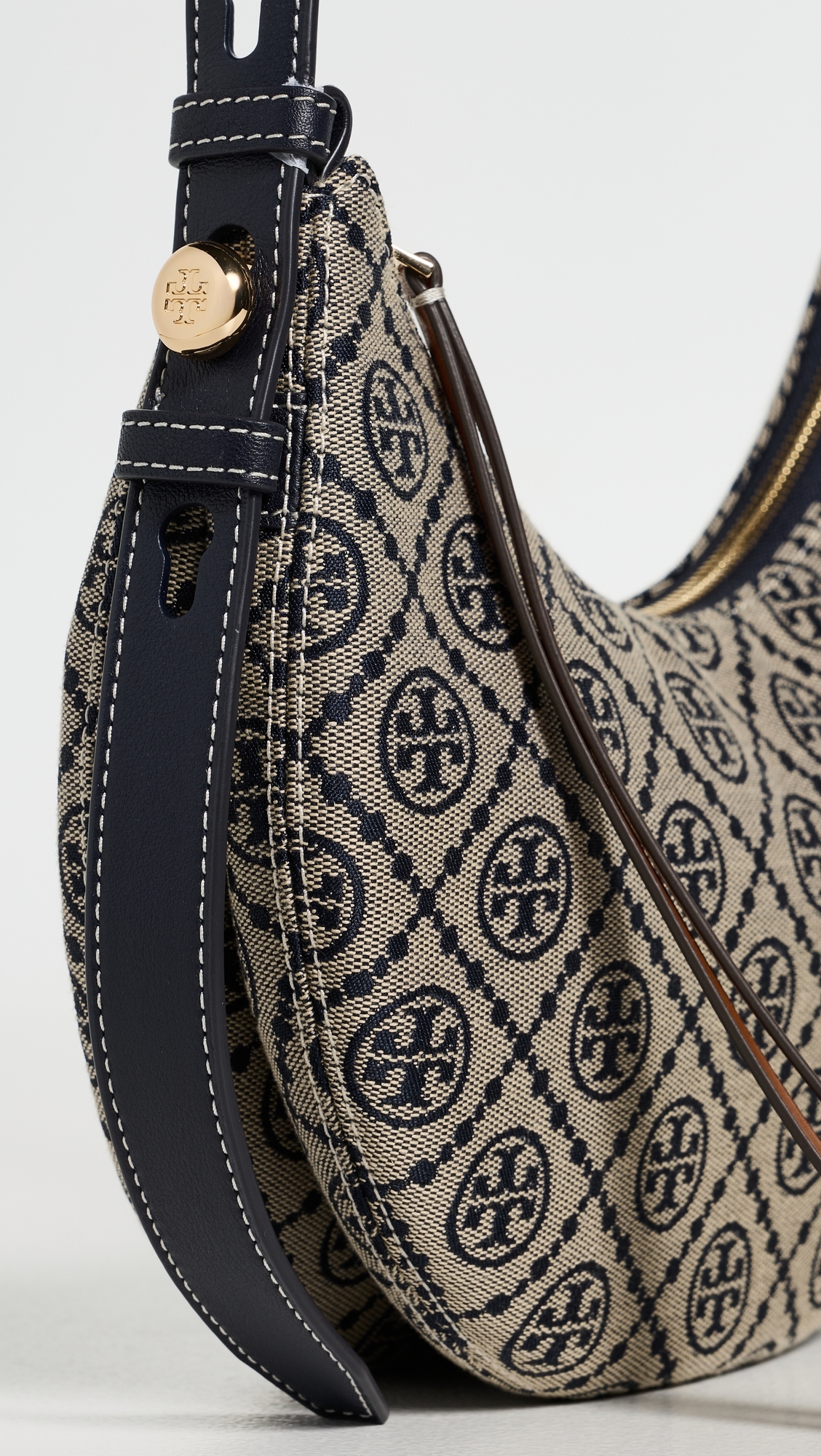 Romy T Monogram Half Moon Bag Tory Navy One Size
