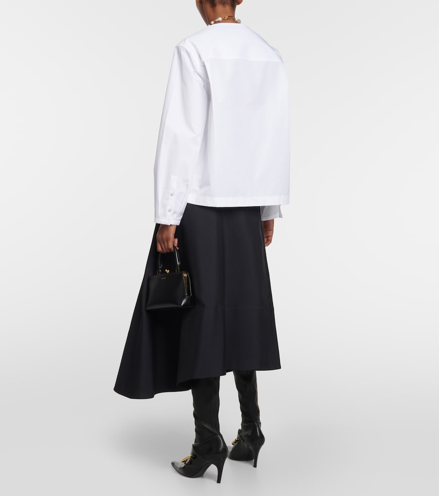 Jil Sander Cotton poplin pleated top