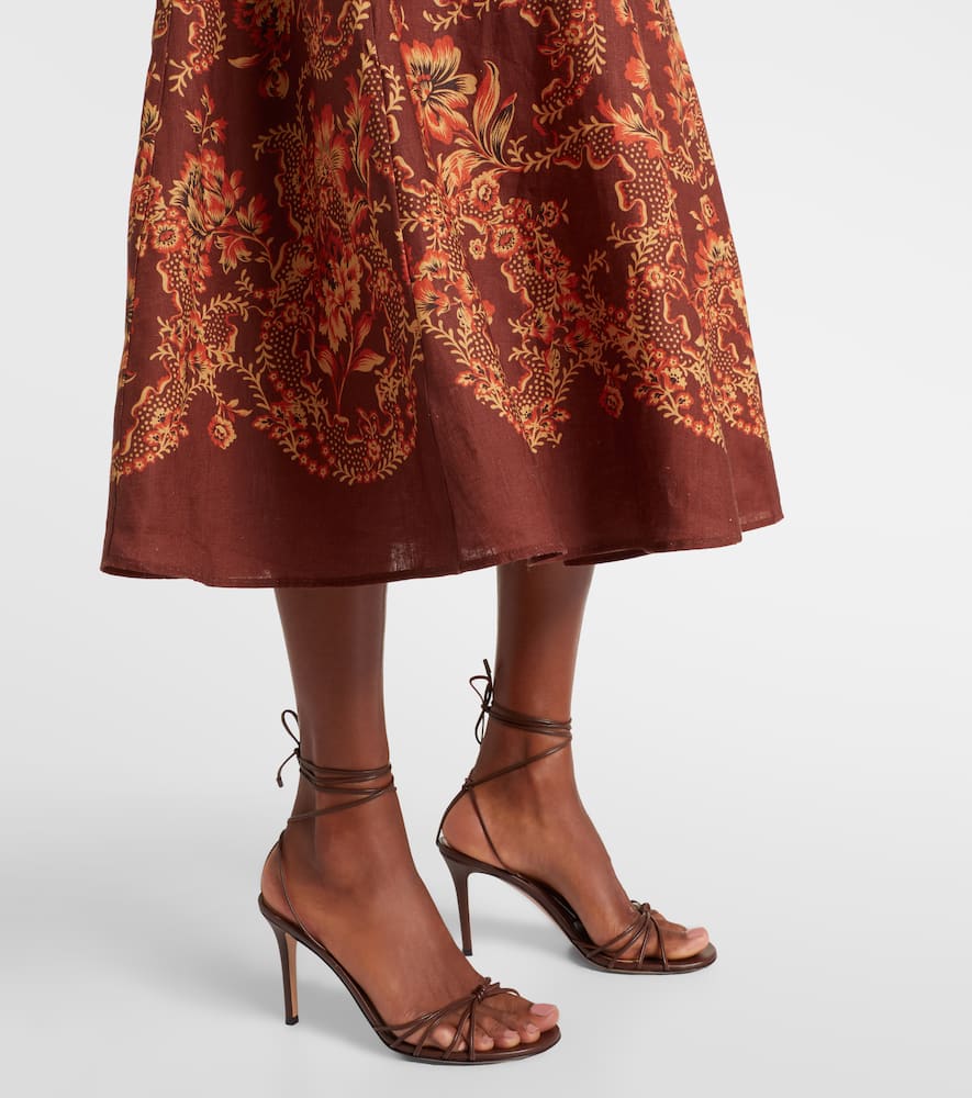 Alémais Seraphina printed linen midi dress