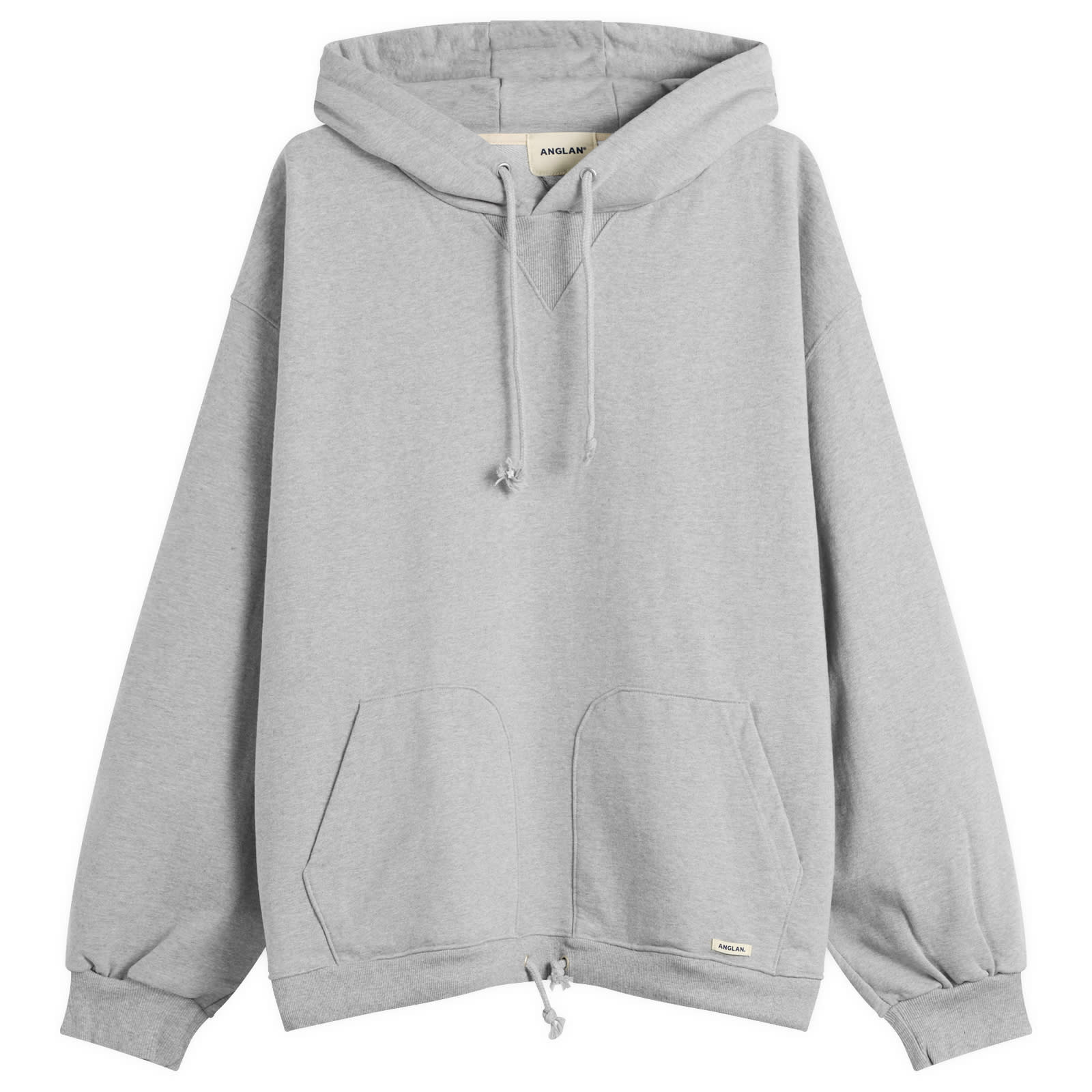 Men's Double Valley Tuck Sweat Hoodie Melange Grey