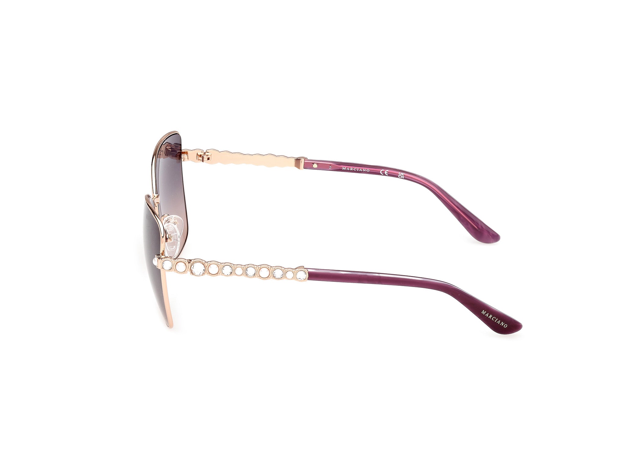 Guess by Marciano Woman Guess by Marciano GM00037 32Z Sunglasses Metal Gold Violet Butterfly Norma