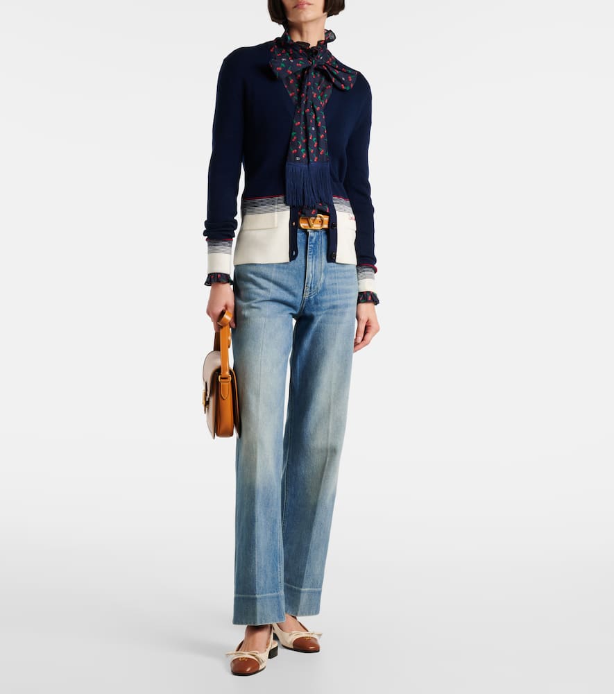 Faded wide-leg jeans