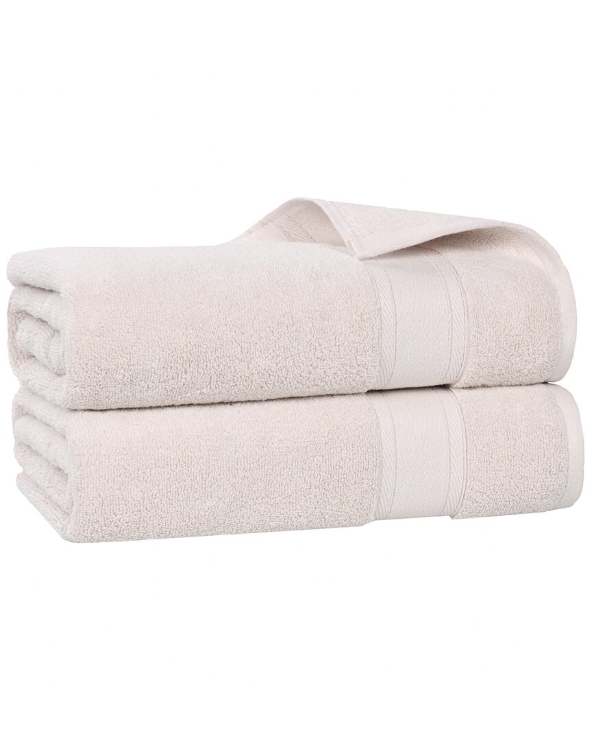 Superior Set of 2 Belmont Zero Twist Cotton Medium Weight Soft Absorbent Bath  Sheets