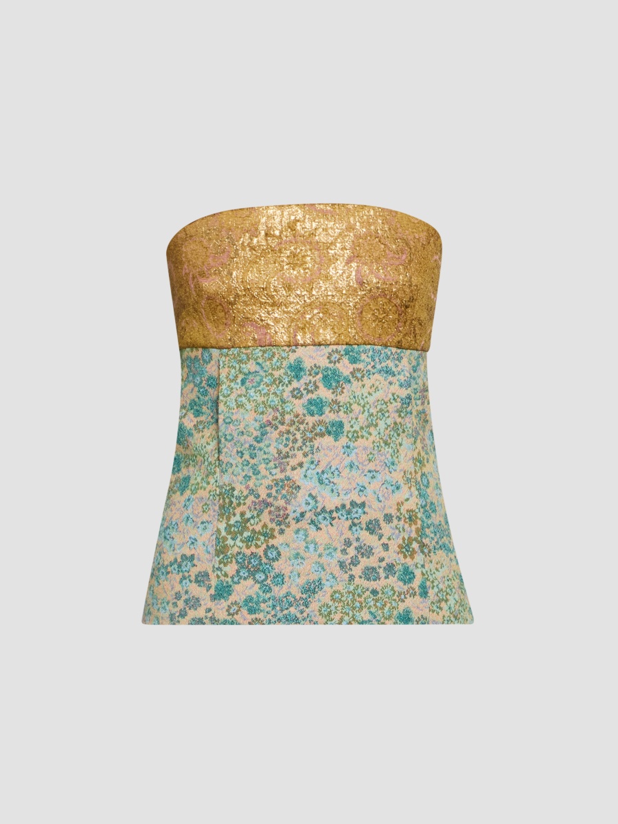 Women's Ciliasa Floral Strapless Top - Gold
