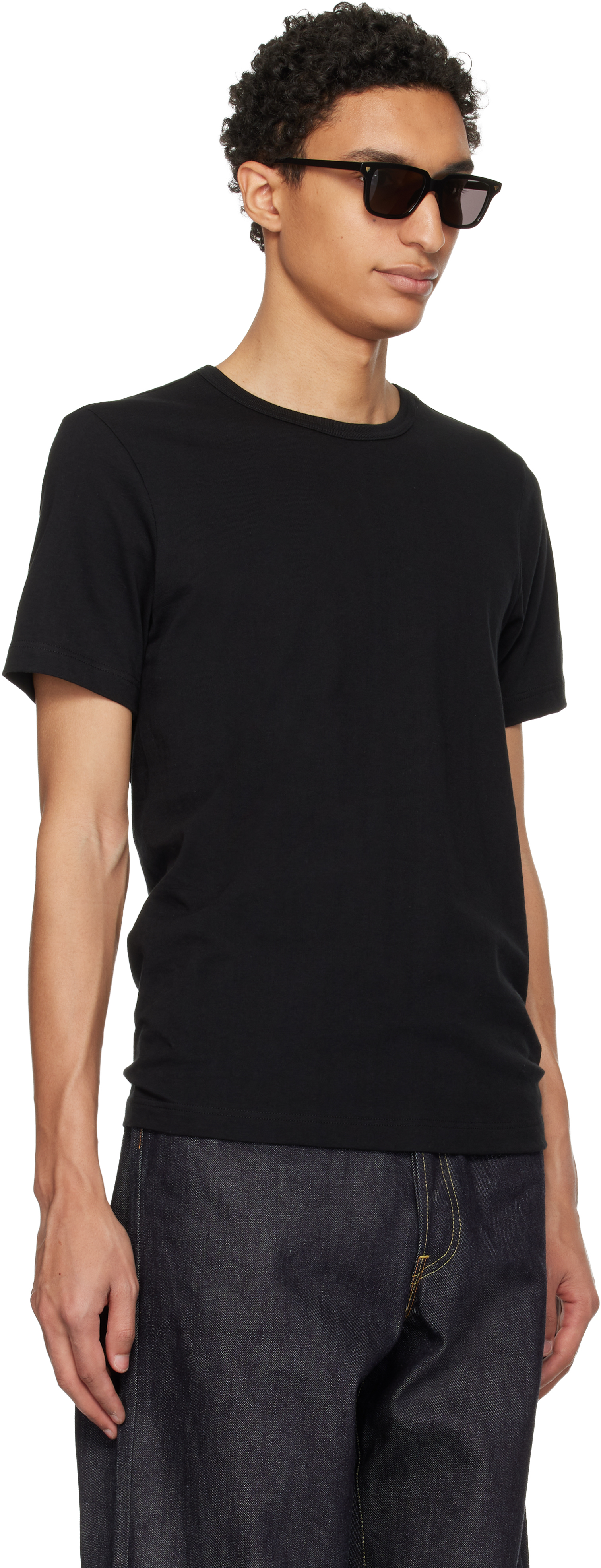 Black 1950s Loopwheeled Classic Fit Lightweight T-shirt