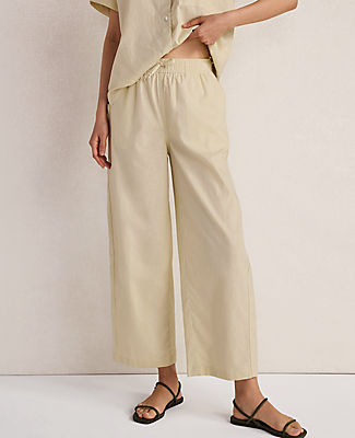 Ann Taylor Haven Well Within Organic Cotton Linen Barrel Leg Pants