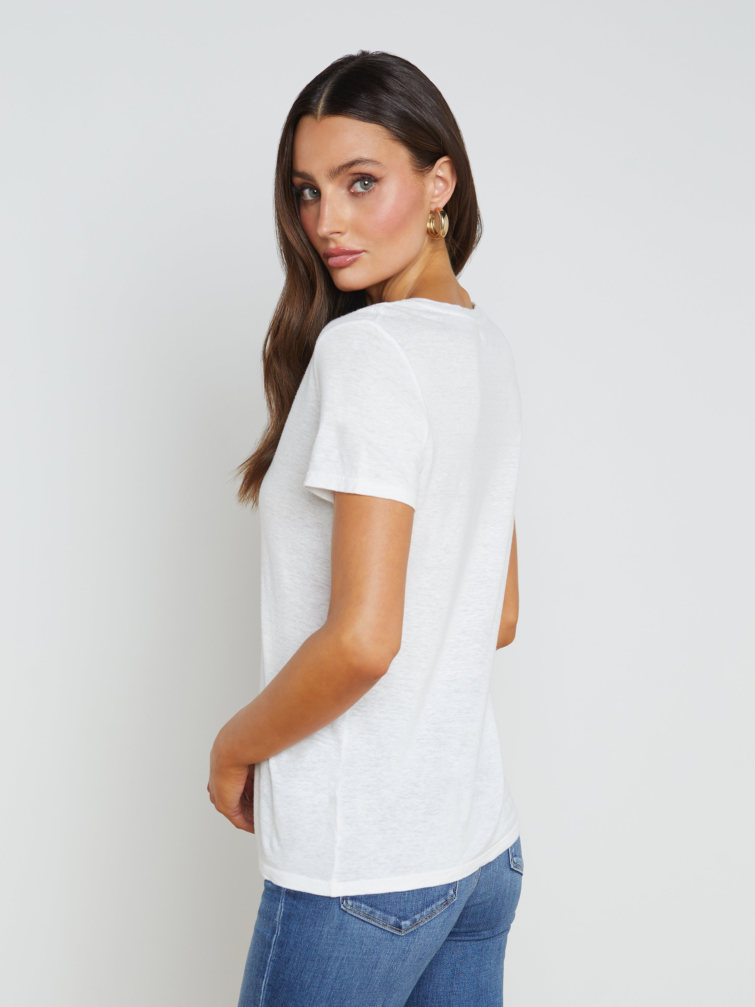 Daijia V-Neck T-Shirt In White