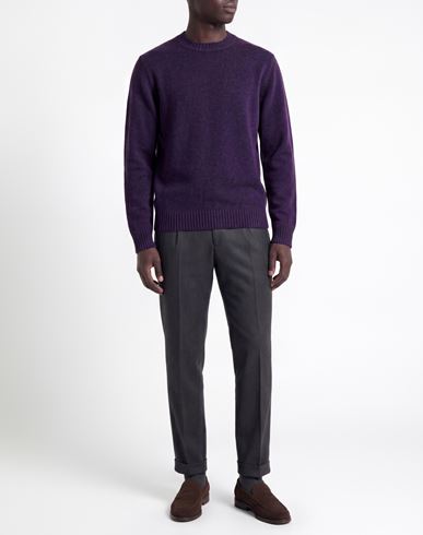 Man Sweater Dark purple Size 38 Wool