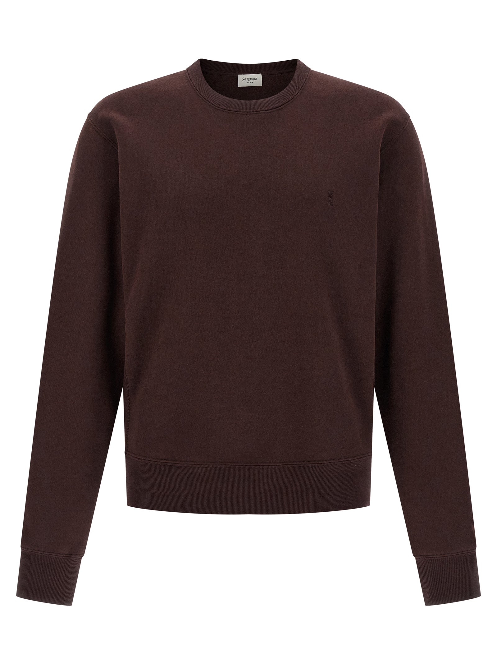 Cotton Crewneck Sweatshirt — Bordeaux