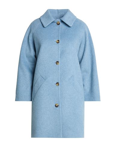 Woman Coat Light blue Size 10 Acrylic, Synthetic fibers, Wool, Alpaca wool, Mohair wool