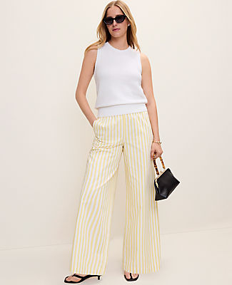 Ann Taylor Weekend Striped Easy Palazzo Pant