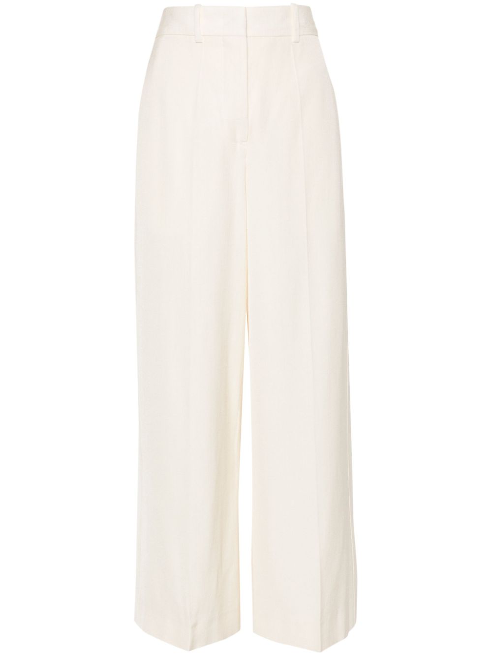 Pressed-crease straight-leg trousers - Neutrals