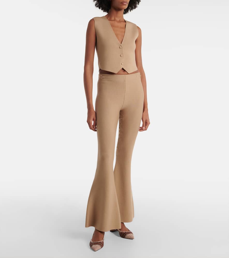 Virgin wool flared pants