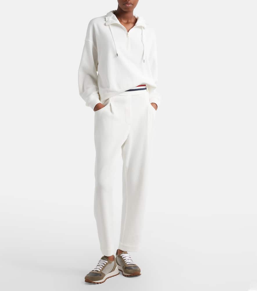 Cotton-blend tapered pants