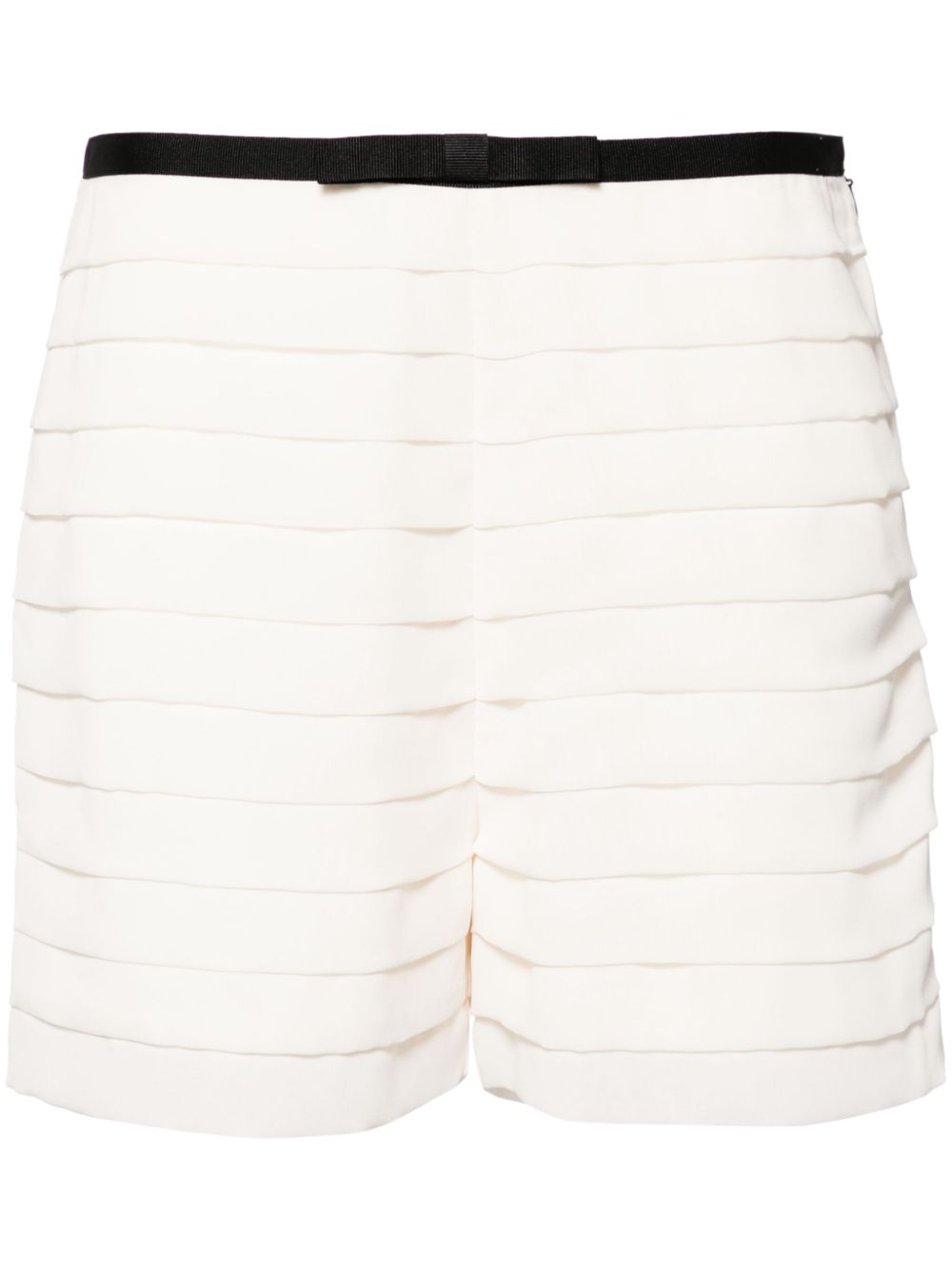 Bow-detail pleated shorts - Black