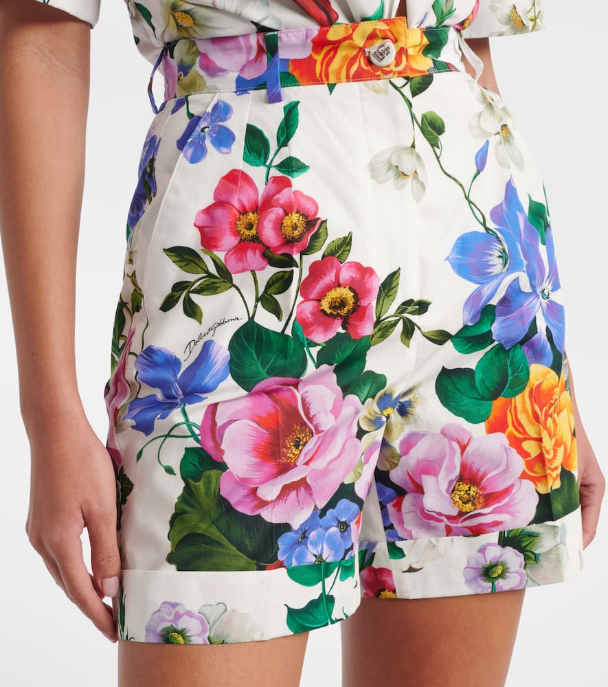 Floral cotton shorts