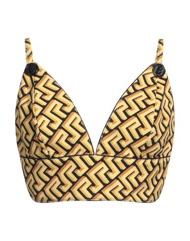 Woman Top Yellow Size 10 Polyamide, Elastane
