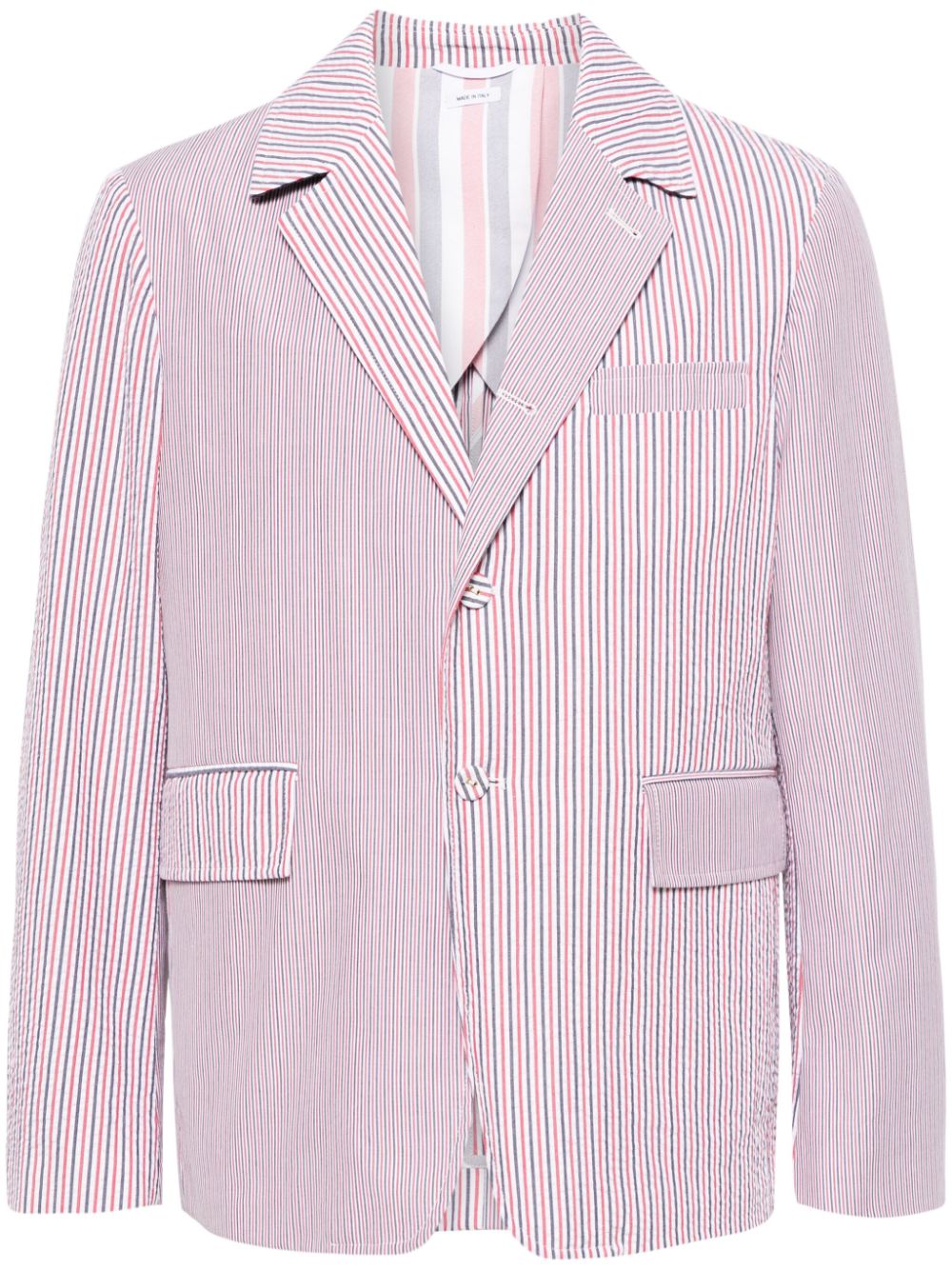 Striped single-breasted blazer - Red