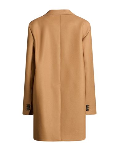Woman Coat Camel Size 2 Virgin Wool, Polyamide, Elastane